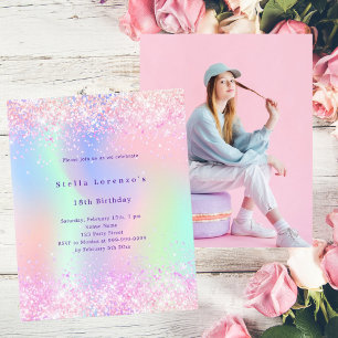 Hologramme rose budget photo invitation anniversai