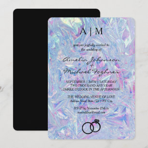 Holographe moderne Faire-part de mariage Monogramm