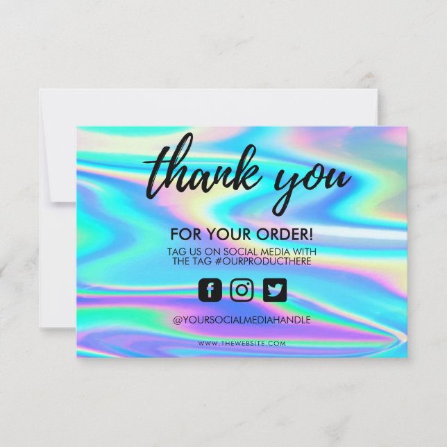 Holographique Couleur Maj Merci Média Insertion (Devant)