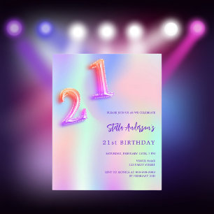 Holographique rose violet 21e anniversaire