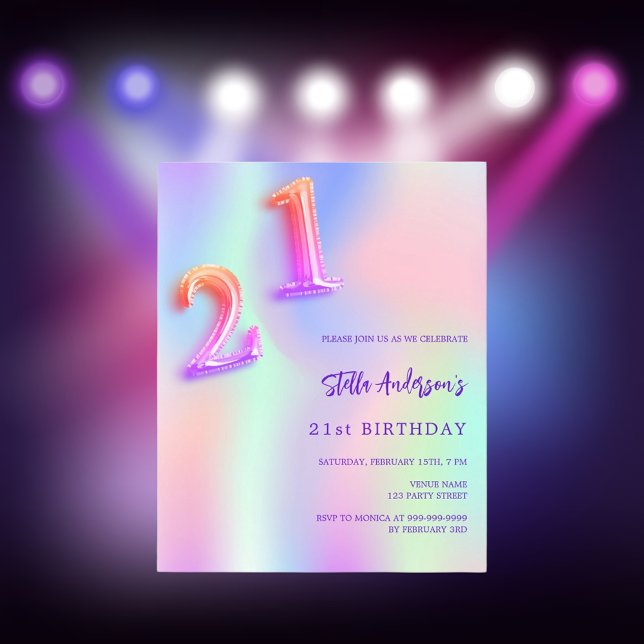 Holographique rose violet 21e anniversaire (Créateur téléchargé)