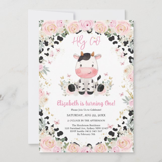 Holy Cow Birthday Invitation (Devant)