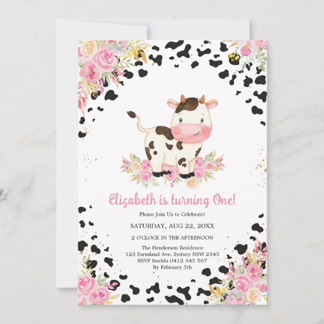 Holy Cow Birthday Invitation (Devant)