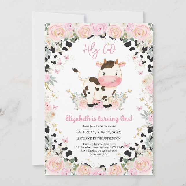 Holy Cow Birthday Invitation (Devant)