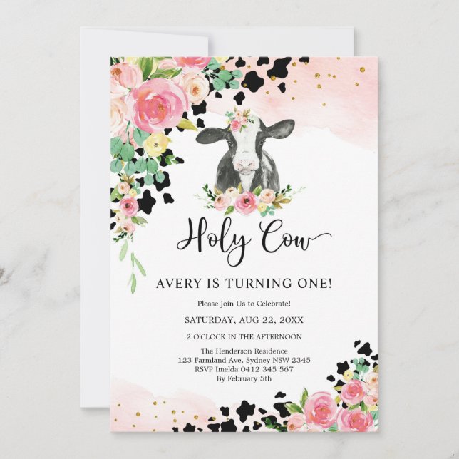 Holy Cow Birthday Invitation (Devant)