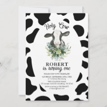 Holy Cow Boy Farm Invitation Anniversaire