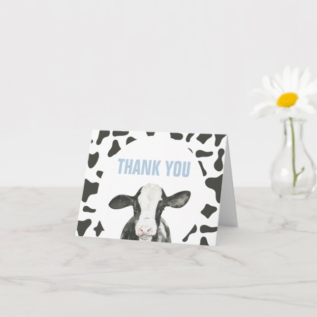 Holy Cow I'm One Cow Print Birthday Carte de remer (Petite plante)