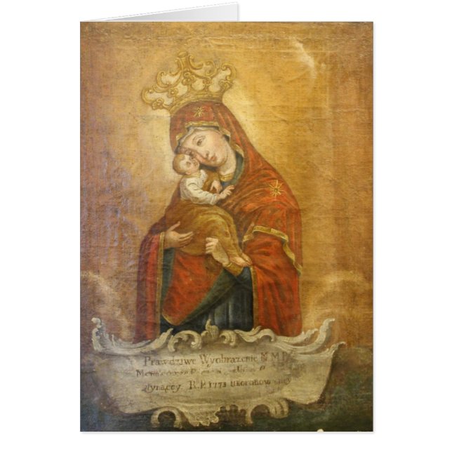 Holy Mother Mary Madonna Icon Card Ukrainian (Devant)
