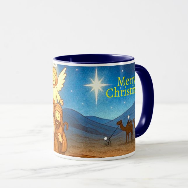 Holy Night Selfie Christmas 11 oz Coffee Mug (Devant droit)
