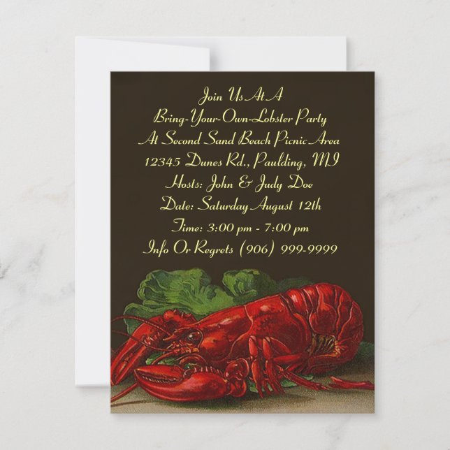 Homard Homards Dîner de fête ou invitation BYOL (Devant)
