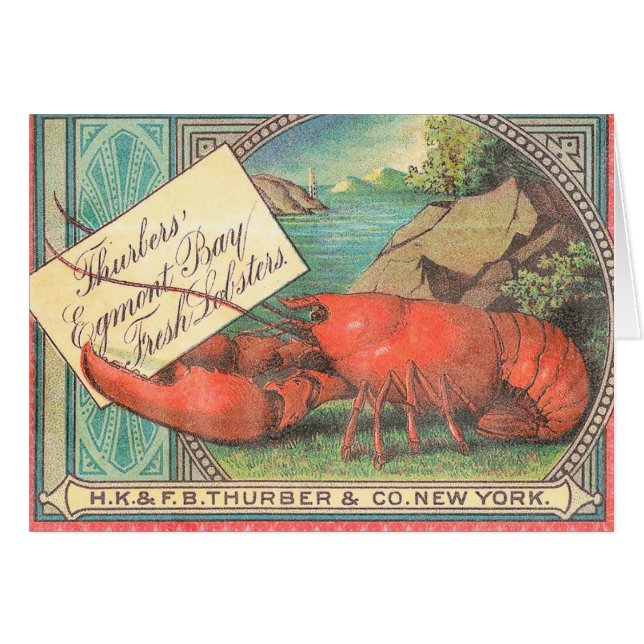 Homard Vivant - Étiquette de Caisse de Nourriture  (Devant horizontal)