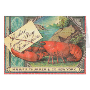 Homard vivant - étiquette vintage de caisse de