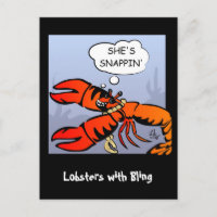 Homards avec carte postale Bling
