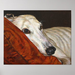 "Home At Last" greyhound dog art poster