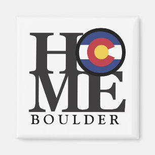 HOME Boulder Colorado Magnet 4x4"