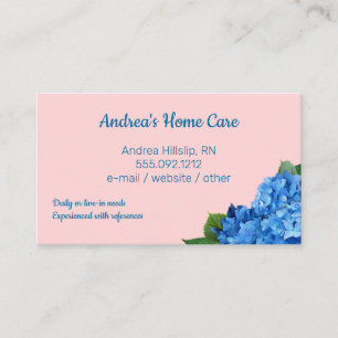 Home Care Blue Hydrangeas Cartes de visite personn