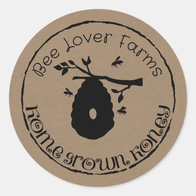 Home Cultivé Étiquettes de miel Vous Personnalisez (Devant)
