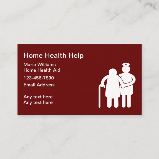 Home Health Aid Simple Cartes de visite (Devant)