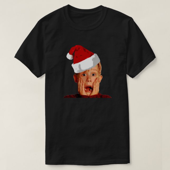 Home Seul Père Noël T-shirt Macaulay Culkin Chris (Design devant)