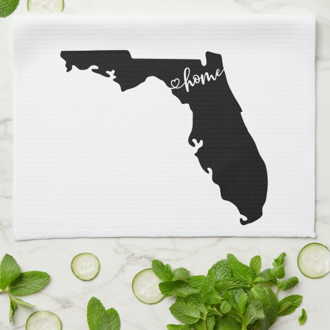 Home State Outline Heart Florida Cuisine Serviette (Plié)