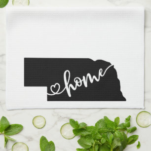 Home State Outline Heart Nebraska Serviette de cui