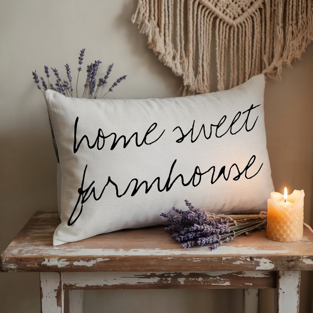 Home Sweet Farmhouse | Coussin Lumbar (Créateur téléchargé)