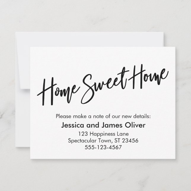 Home Sweet Home Faire-part d'écriture moderne (Devant)