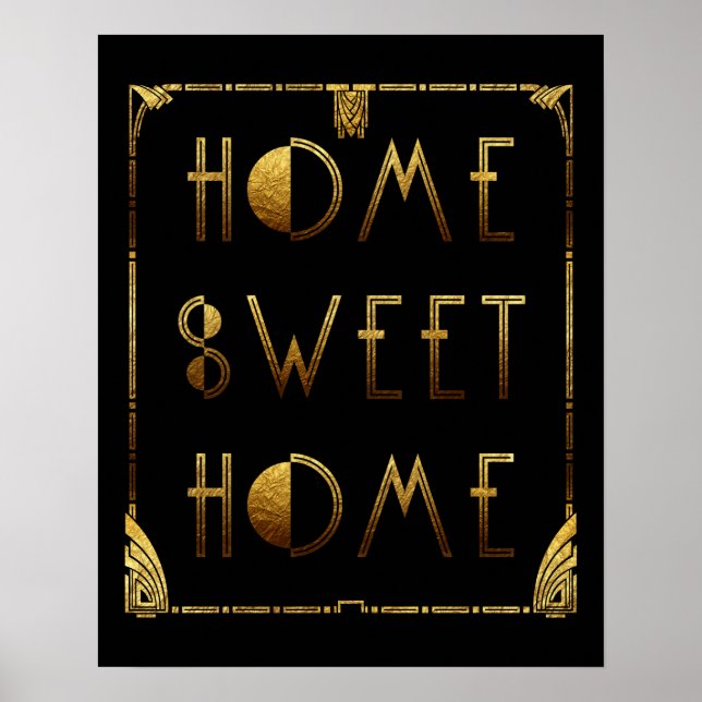 Home Sweet Home Gold Art déco Signal (Devant)