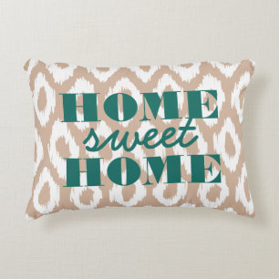 Home Sweet Home Ikat Ogee Accent Coussin