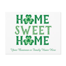 Home Sweet Home Irlandais Shamrock Clover Carte po
