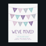 Home Sweet Home Moving Faire-part Carte postale<br><div class="desc">Un design moderne et mignon de carte postale faire-part avec une adorable bannière de drapeau multi-couleurs qui dit HOME SWEET HOME dans une police manuscrite avec espace pour ajouter votre nouvelle adresse ci-dessous. Ajoutez un message au dos ou laissez vide pour écrire une note manuscrite. Cliquez sur le bouton CUSTOMISER...</div>