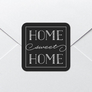 Home Sweet Home Noir   Stickers de papeterie
