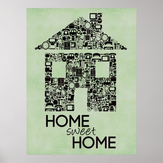 Home Sweet Home Peinture murale Poster (Devant)