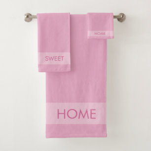Home Sweet Home sur Rose Gold Bath Serviette Set