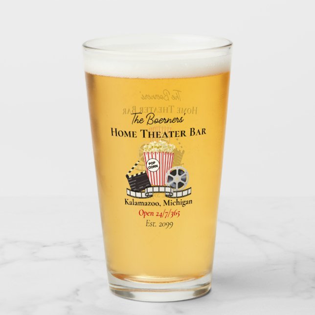 Home Theater Bar Bière Pint Soda Verres Vaisselle (Devant (rempli))