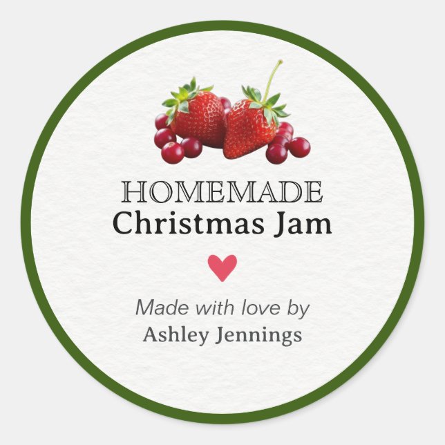 Homemade Christmas Jam Label | Custom Sticker (Devant)