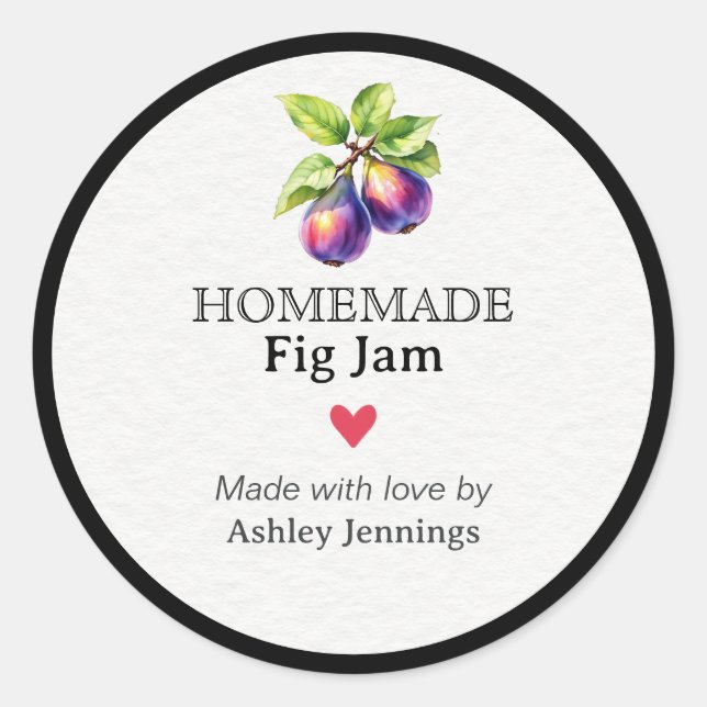 Homemade Fig Jam Label Canning Sticker (Devant)