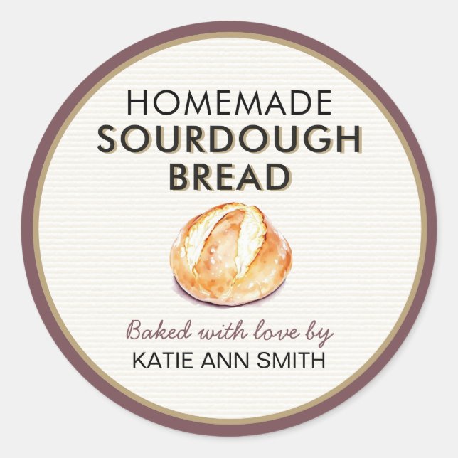 Homemade Sourdough Bread Label Stickers for Bakery (Devant)