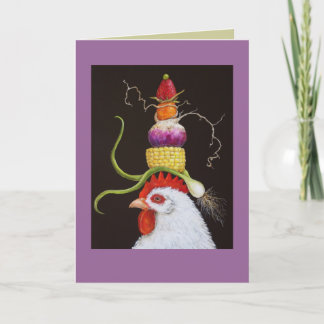 Homer le coq avec la carte casquette veggie
