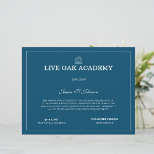 Homeschool Diplôme Moderne Bleu