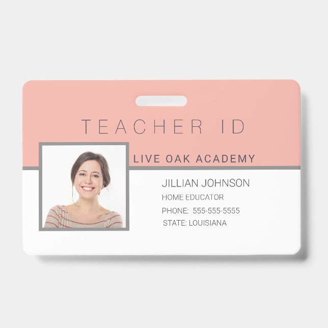 Homeschool Teacher ID Badge Feminine Floral (Avant)