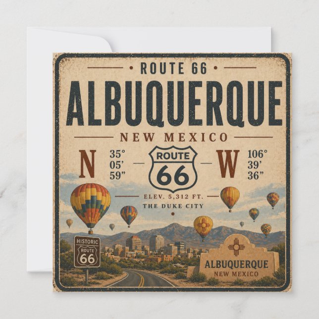 Hommage à la skyline vintage d'Albuquerque (Devant)
