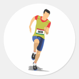Homme à la course Stickers d'Athlétisme