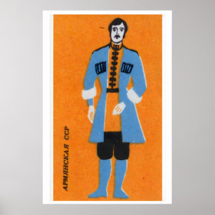 Homme arménien - Impression de boîte d'allumettes