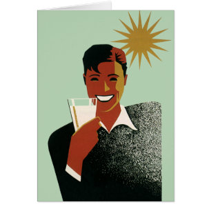 Homme Art Déco vintage, boissons fraîches en été