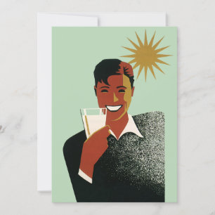 Homme Art déco vintage, Boissons froides en été