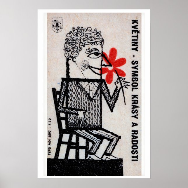 Homme aux fleurs rouges - Impression Matchbox - Mu (Devant)