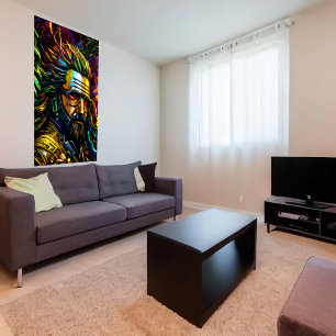 Homme avec barbe et lunettes   AI Art Poster