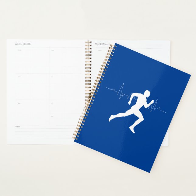 Homme coureurs Silhouette sur Arrière - plan bleu (Devant avec enveloppe)