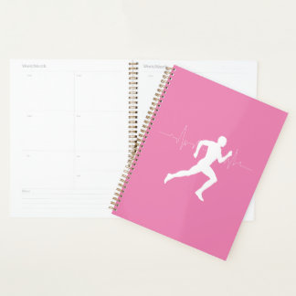 Homme coureurs Silhouette sur Arrière - plan rose